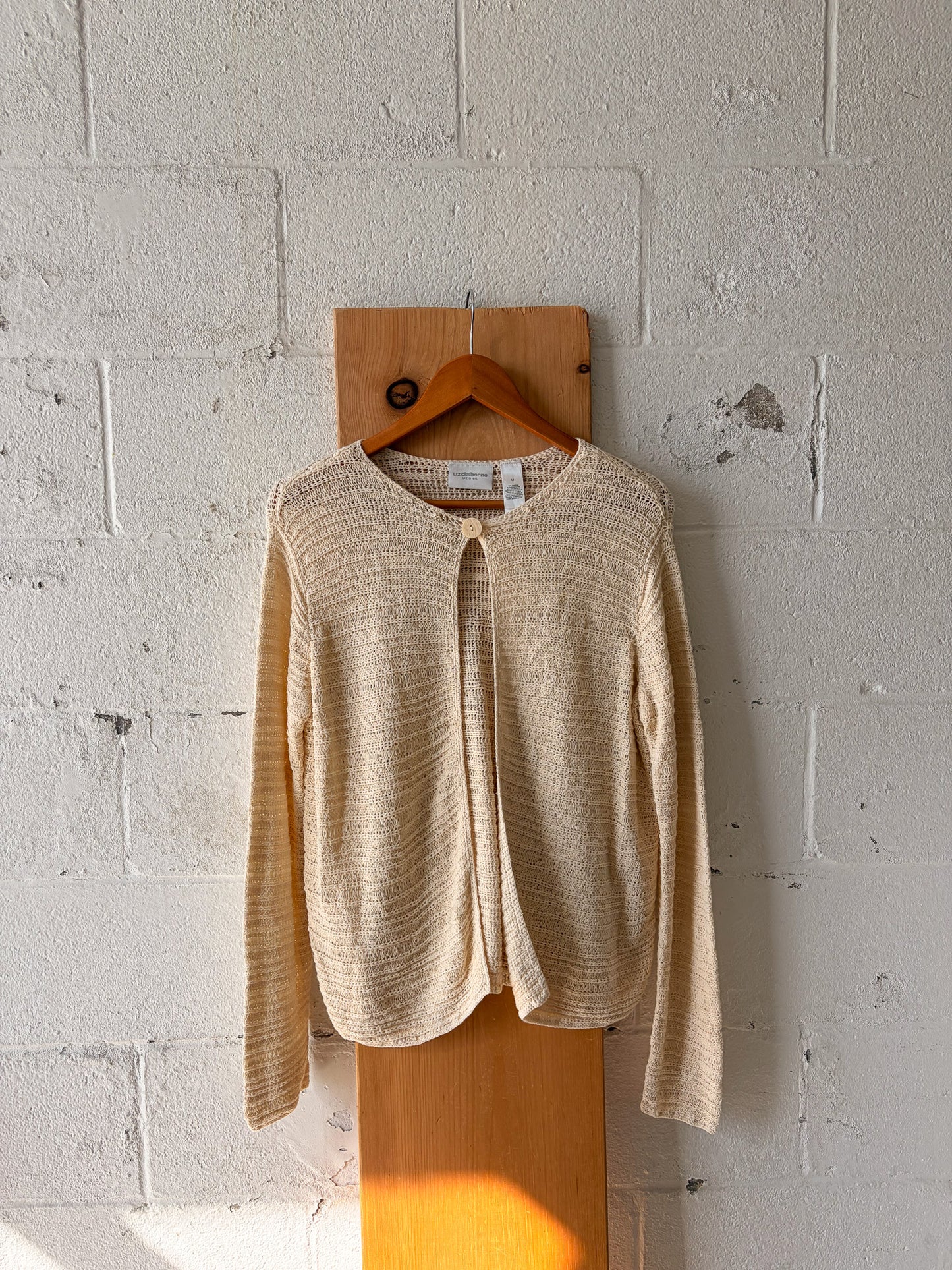Cream Open Knit Cardigan : M
