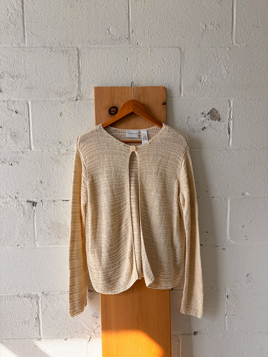 Cream Open Knit Cardigan : M