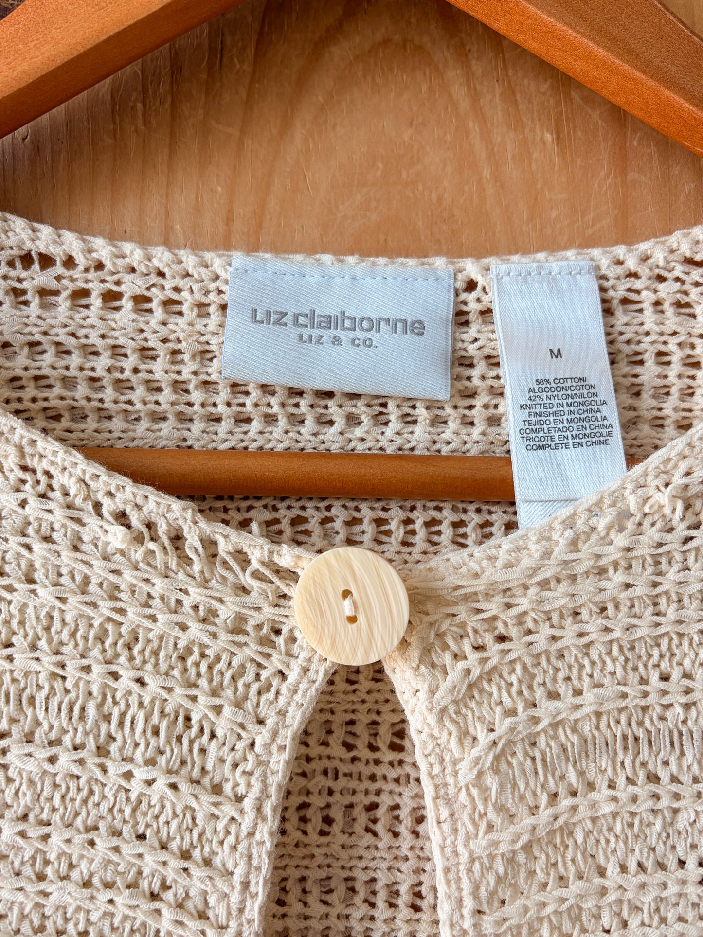 Cream Open Knit Cardigan : M