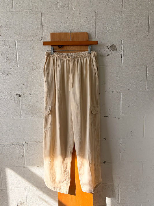 Beige Drawstring Cargo Pants : L