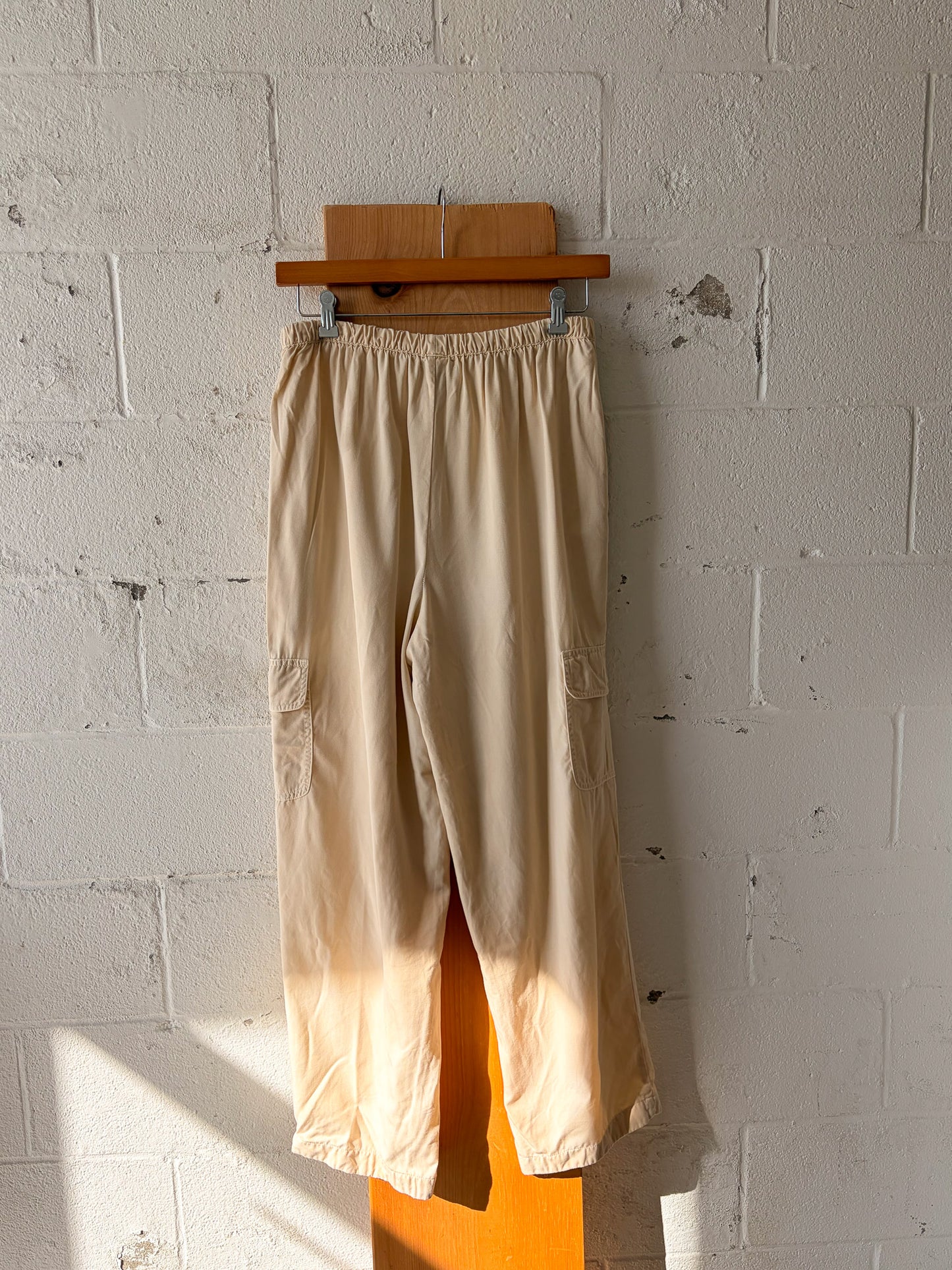 Beige Drawstring Cargo Pants : L