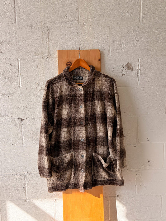 Plaid Fleece Jacket : L