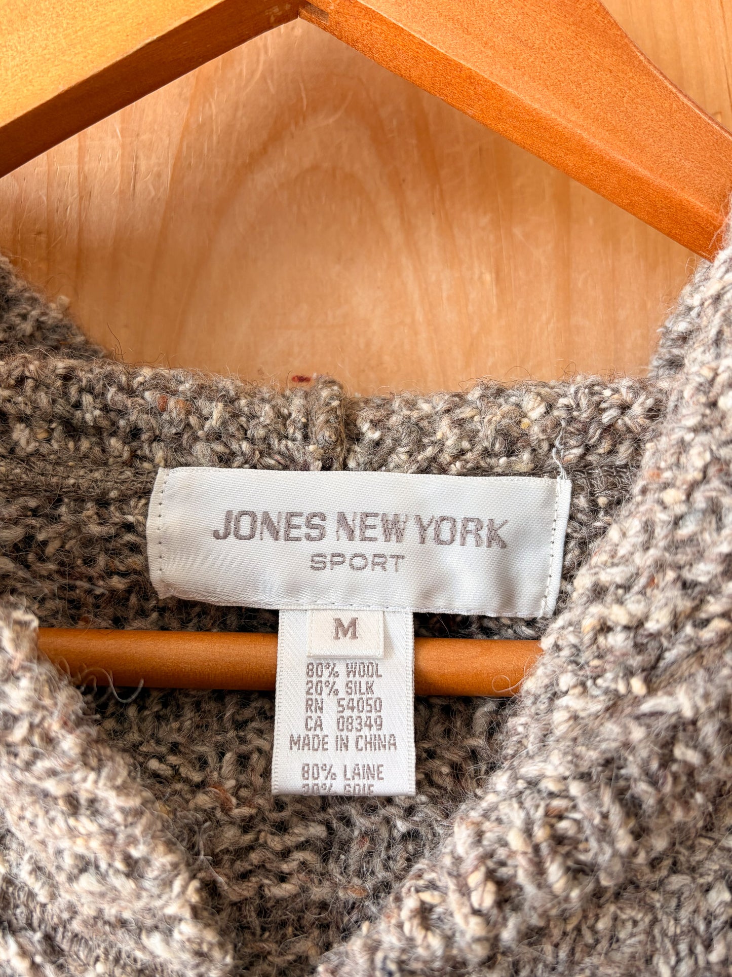 Hooded Wool Blend Zip Up Sweater : L