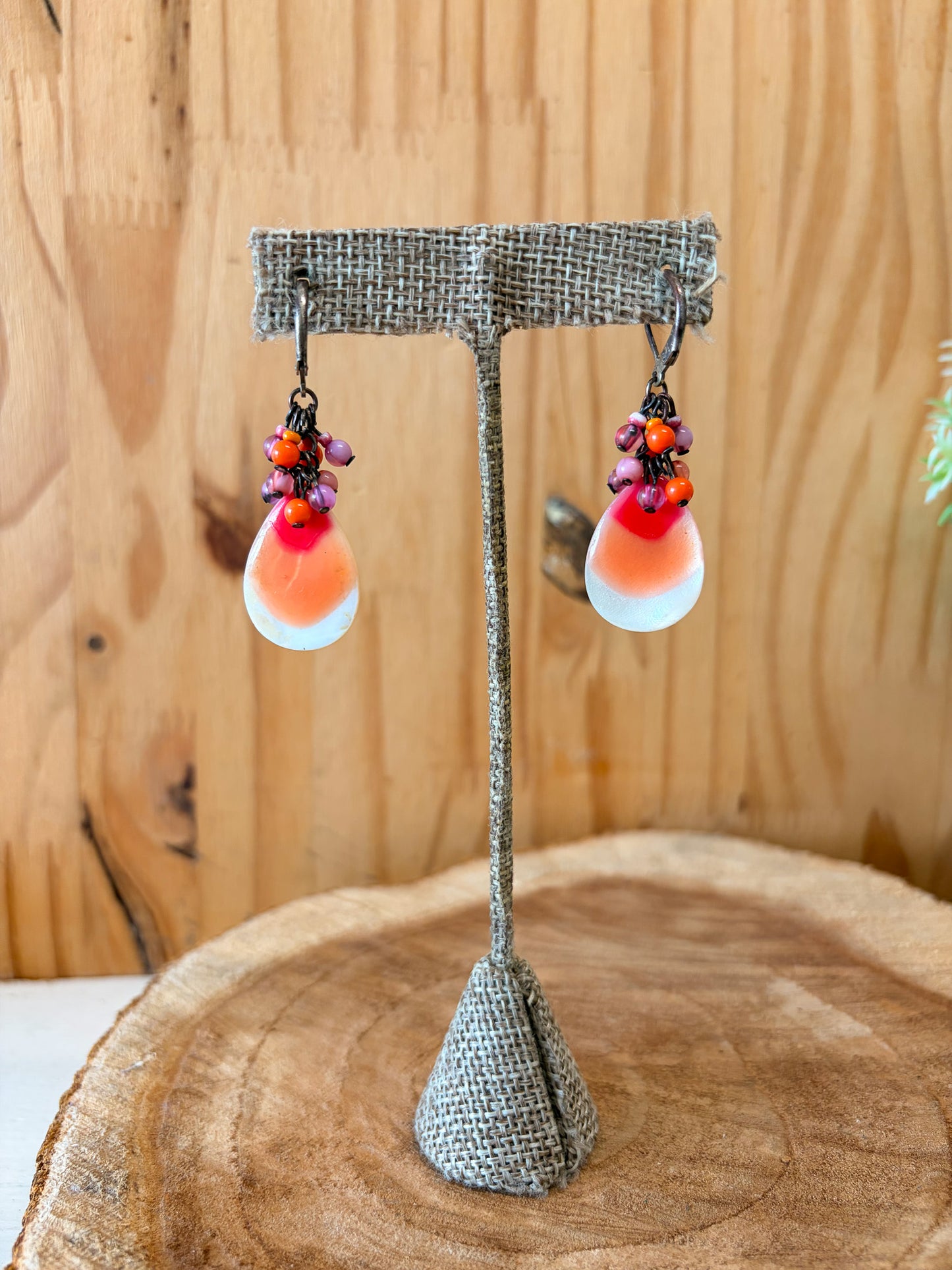 Beaded Pink Sunset Earrings