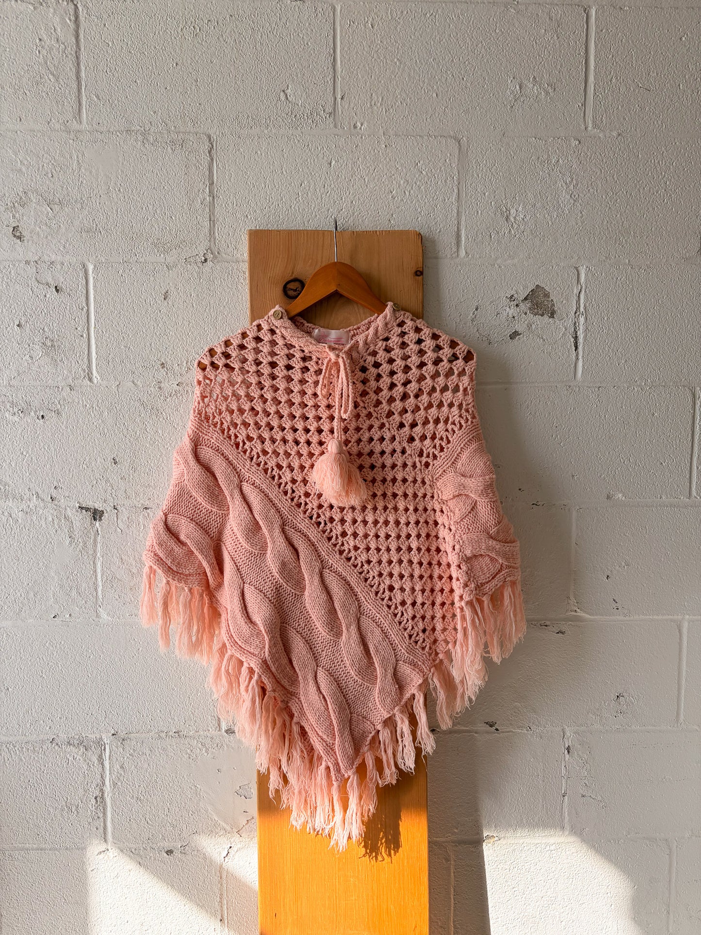 Baby Pink Poncho : Free Size
