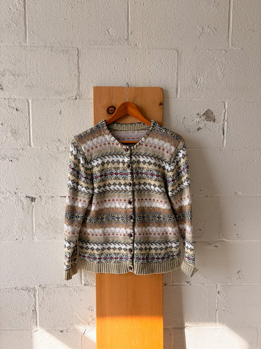 Vtg Patterned Cardigan : M/L