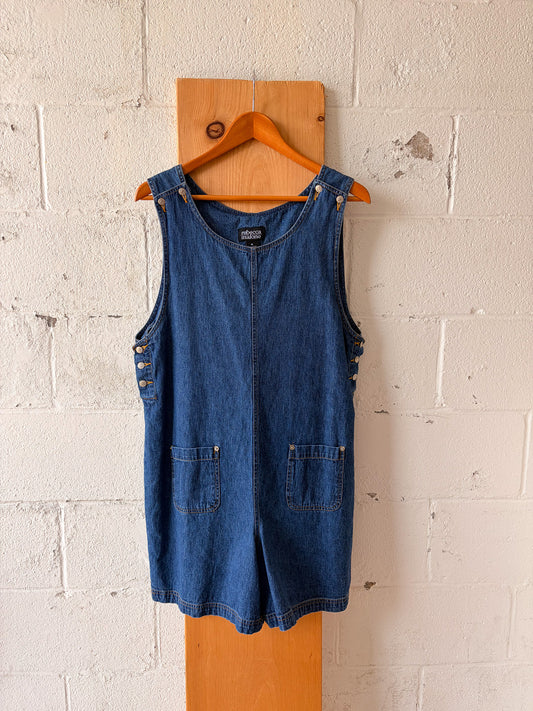 Vtg Denim Romper : M