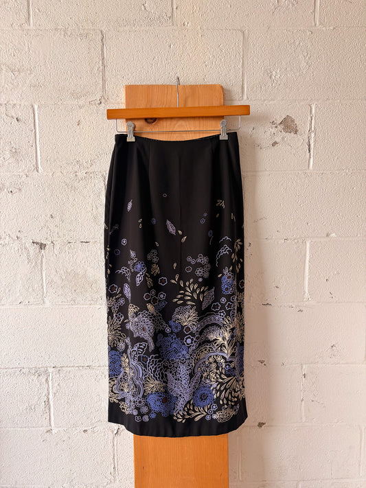 Vtg Long Floral Skirt : M