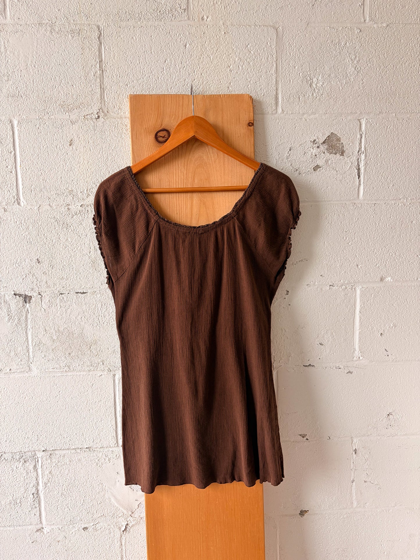 Brown Beaded Top : S/M