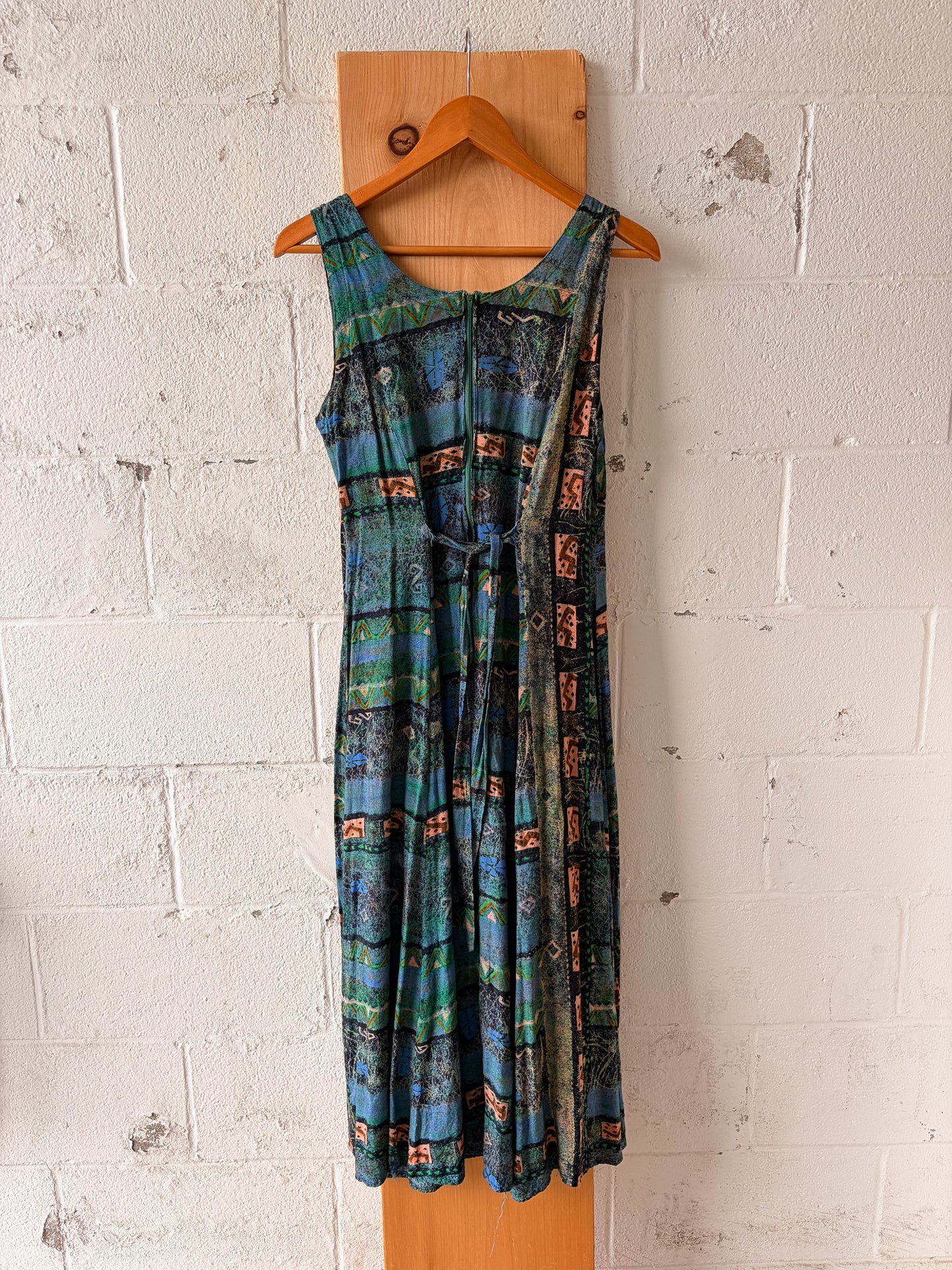 Patterned Turquoise Dress : M