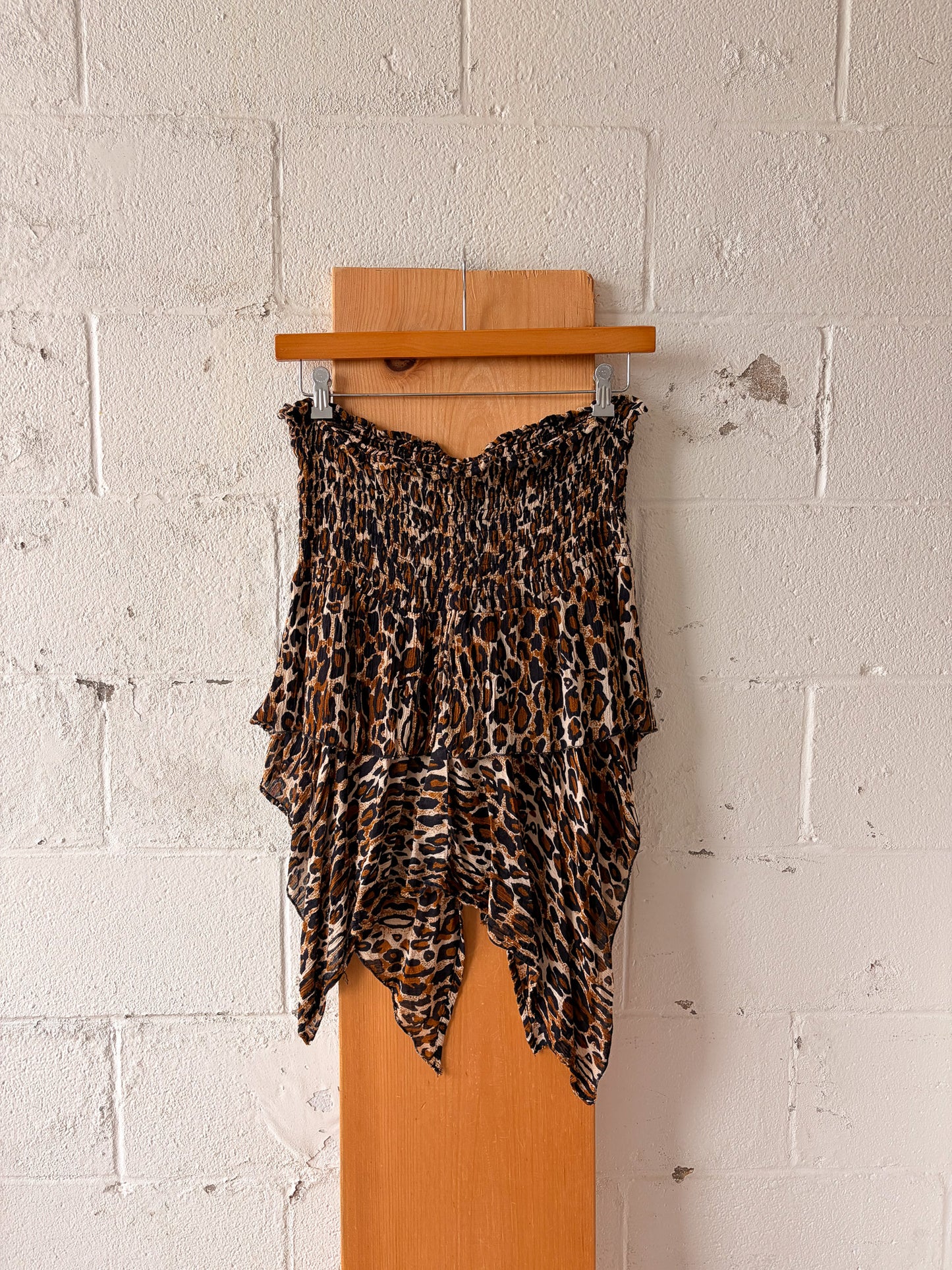 Asymmetrical Leopard Print Top : OS