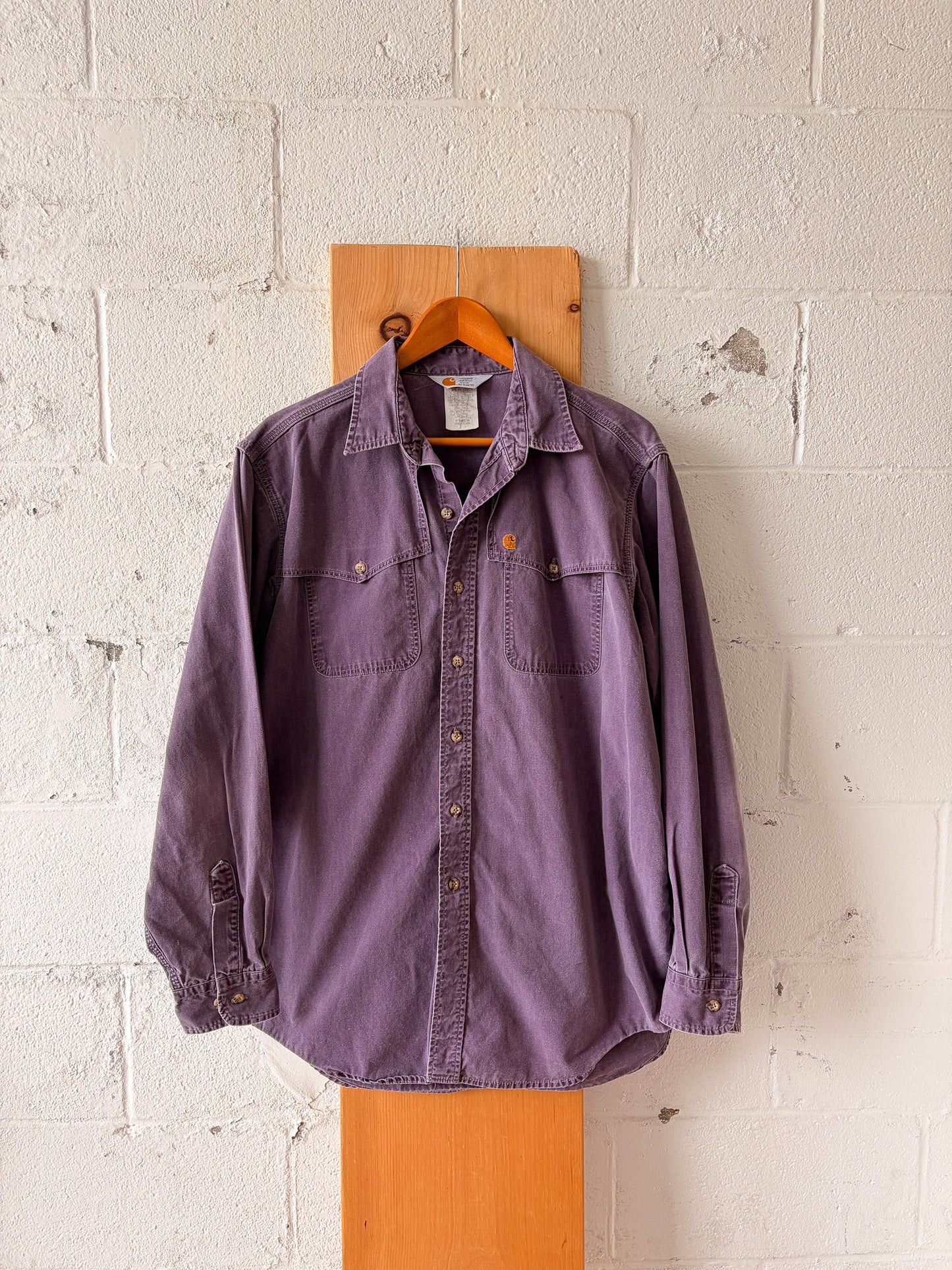 Vtg Plum Carhartt Button Up : XL