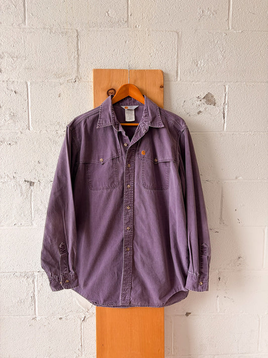 Vtg Plum Carhartt Button Up : XL