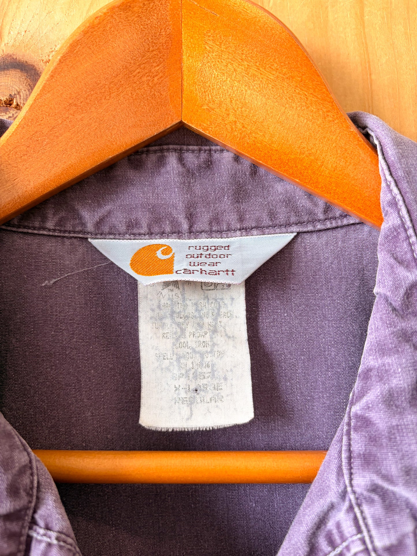 Vtg Plum Carhartt Button Up : XL