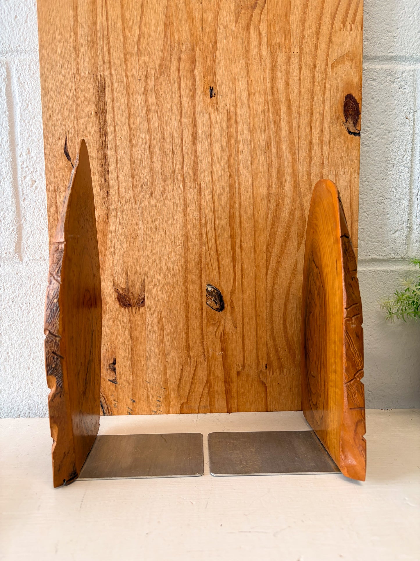 Carved Wooden Book Ends (Local Pick Up Only)