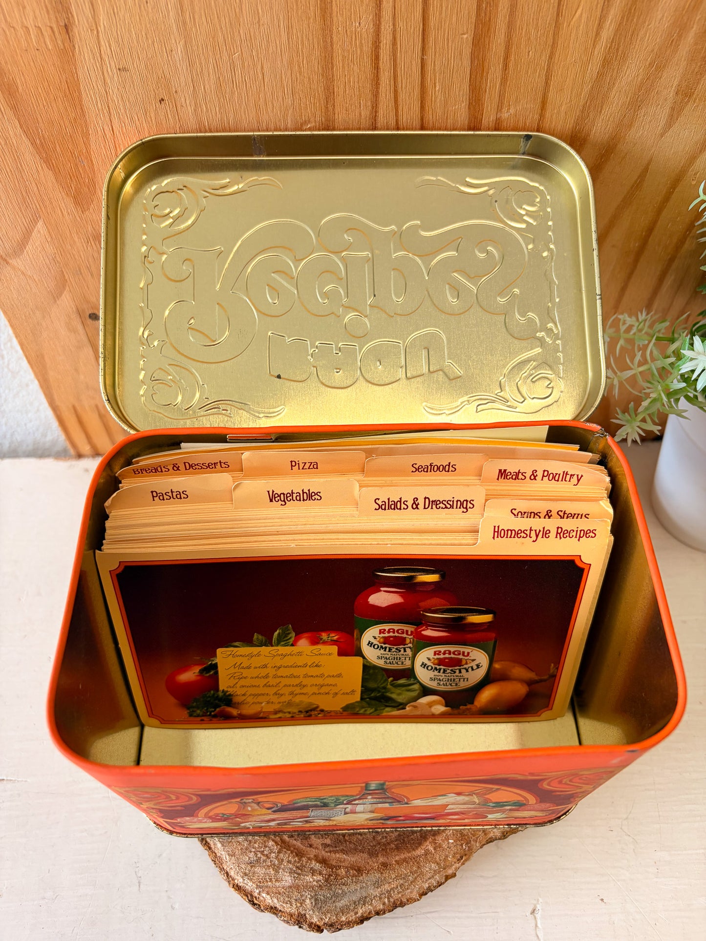 Vtg Ragu Recipes Tin