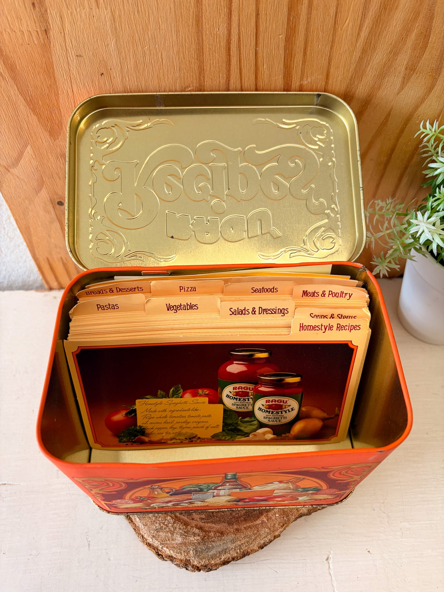 Vtg Ragu Recipes Tin