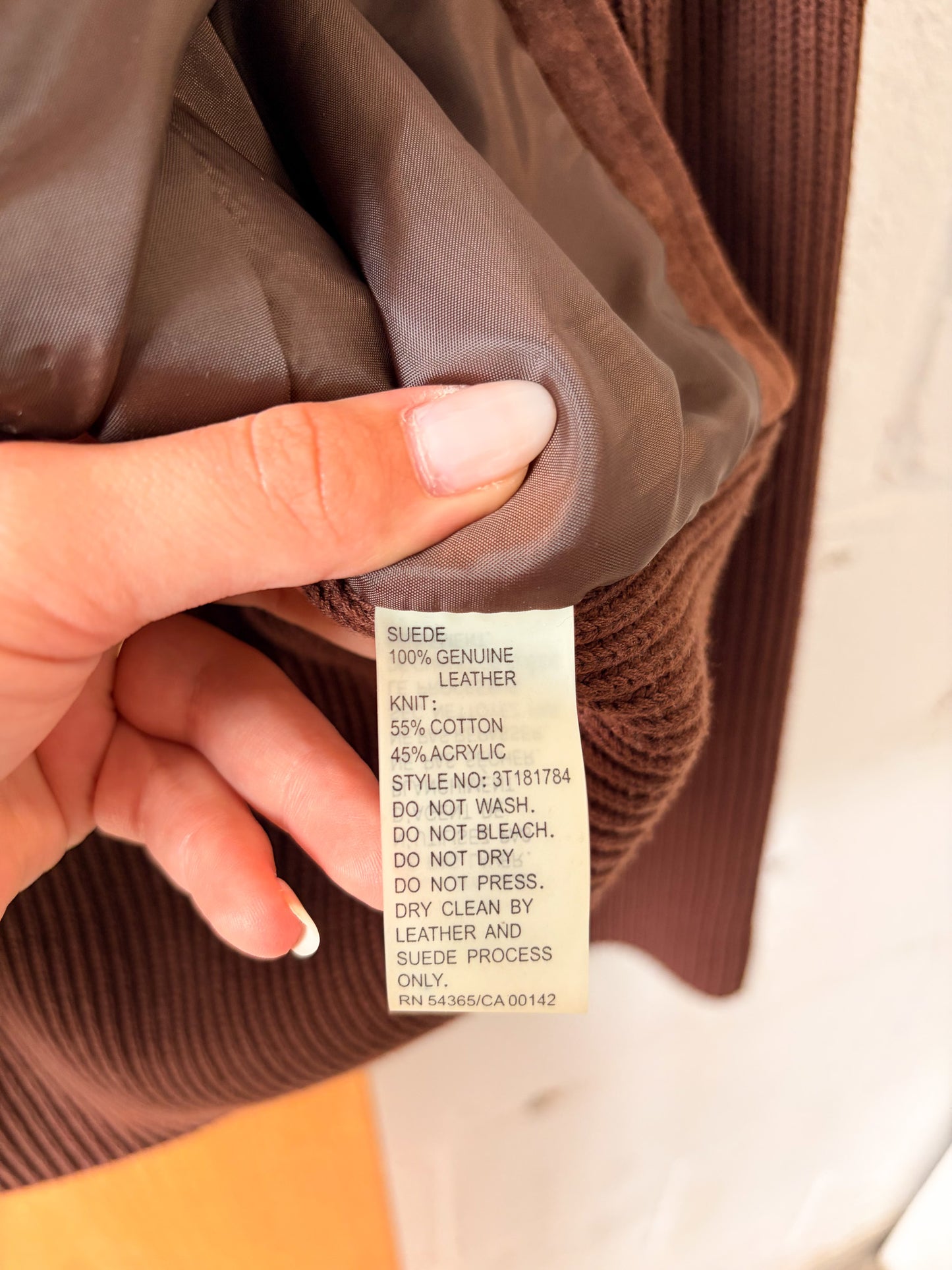 Brown Suede Zip Up Jacket : M
