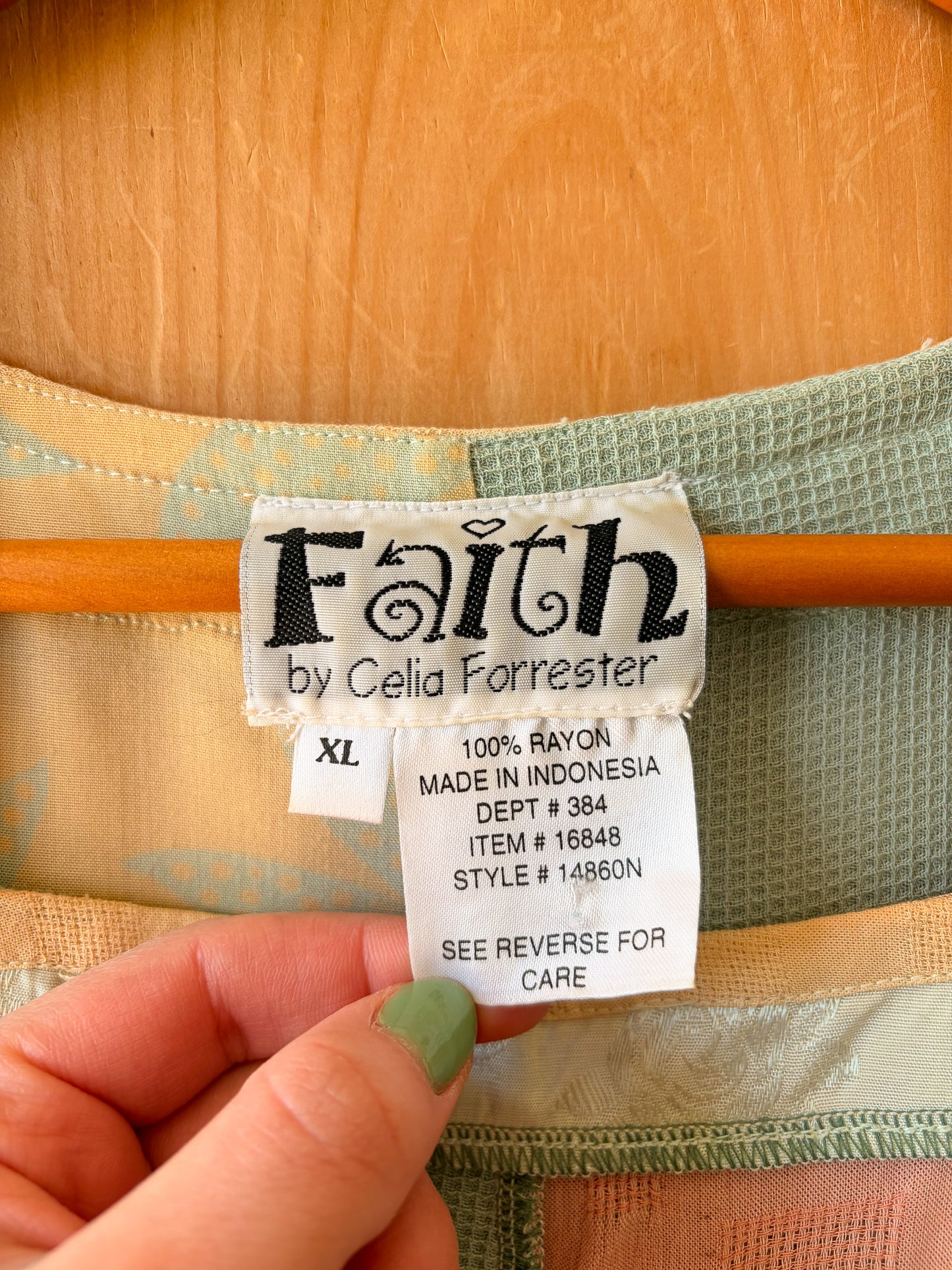 Vtg Pastel Maxi Dress : XL