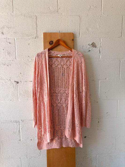 Long Baby Pink Cardigan : XL