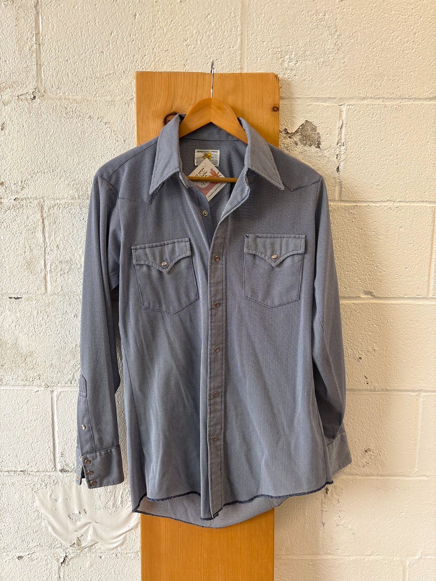 Blue Long Sleeve Snap Up : M/L