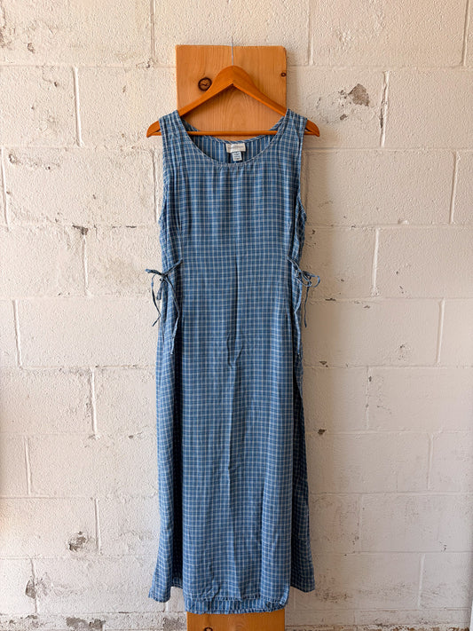 Blue Plaid Maxi Dress : XL