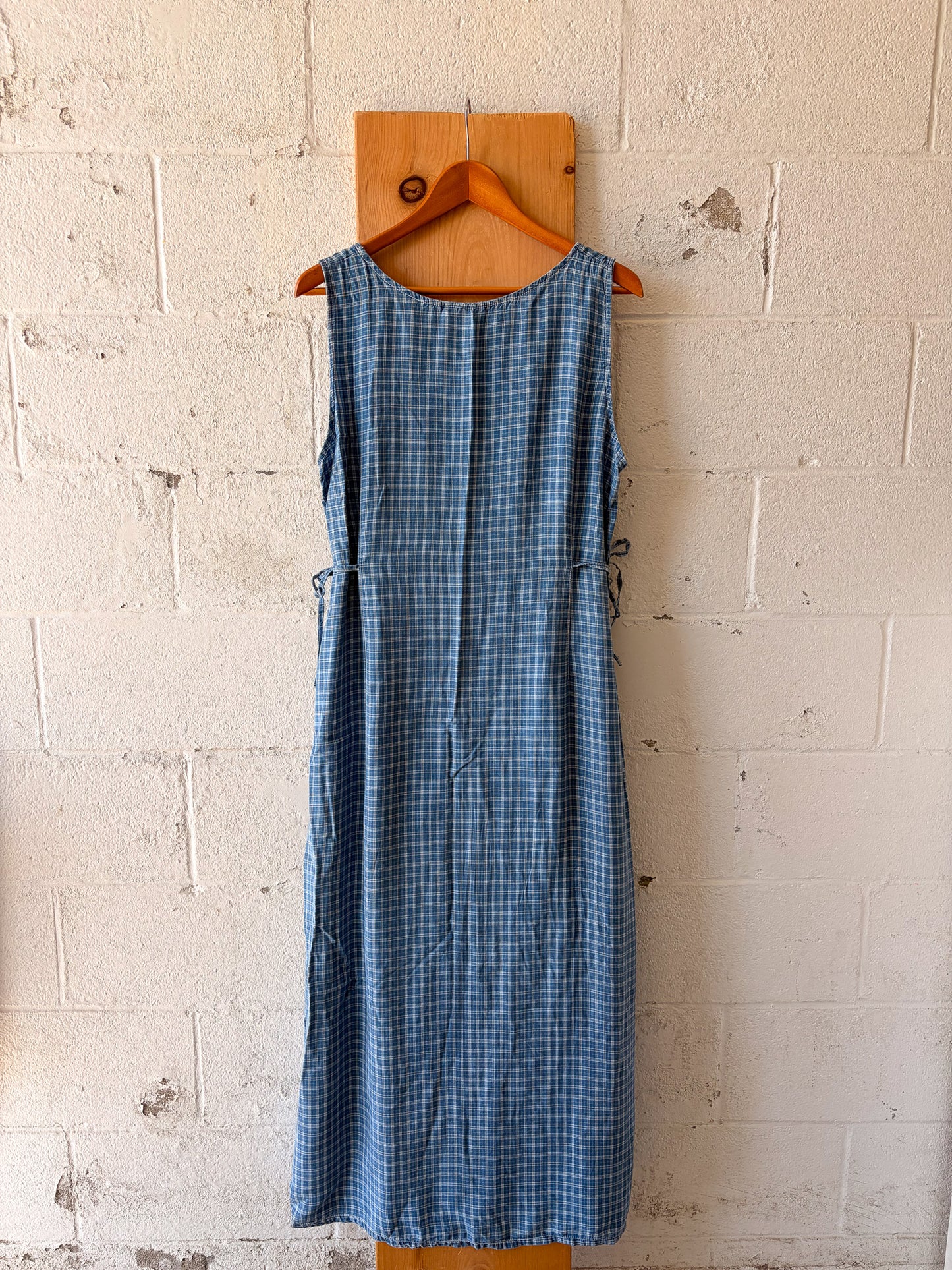 Blue Plaid Maxi Dress : XL
