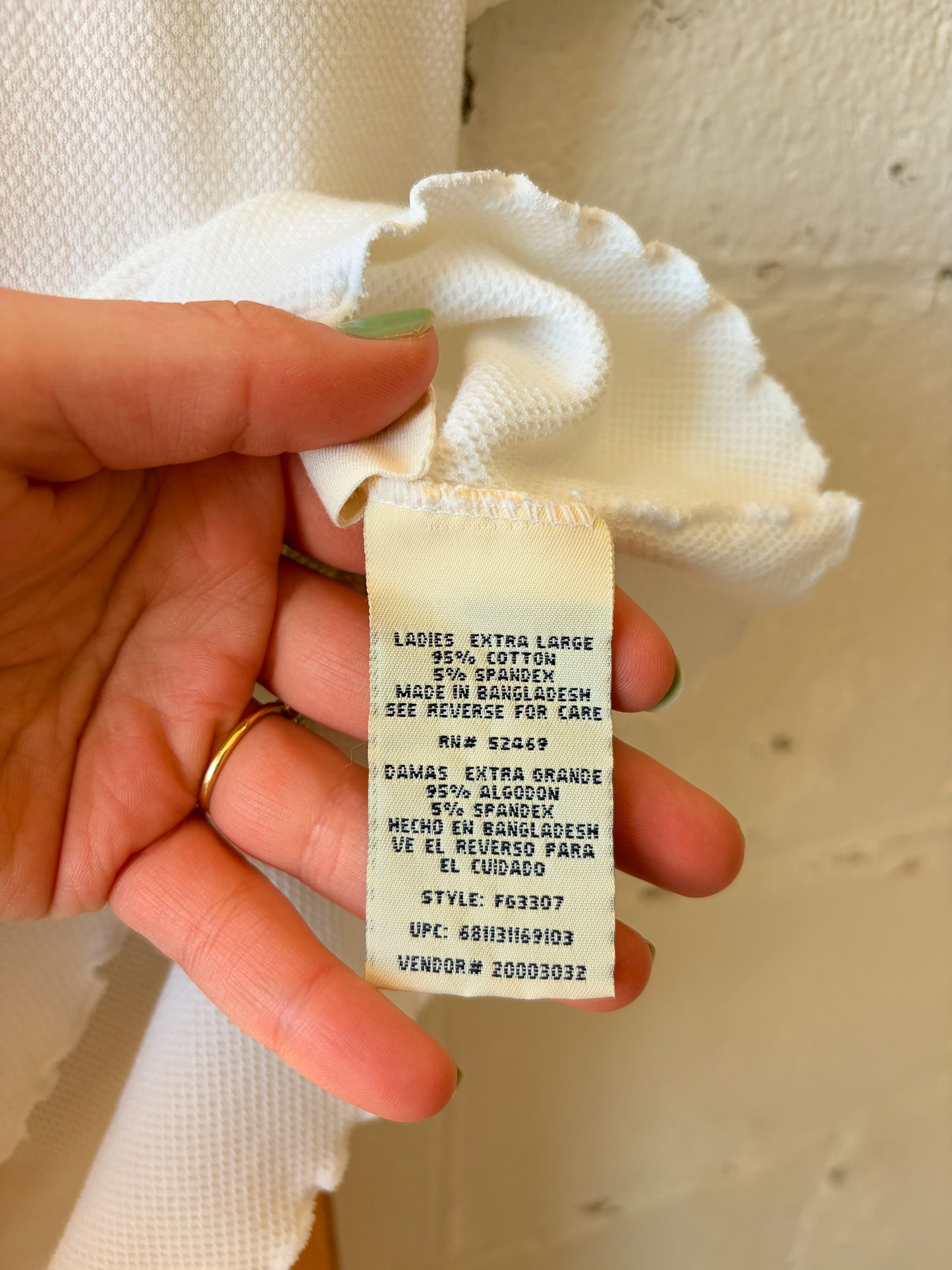 Lace Trimmed White Blouse : L/XL