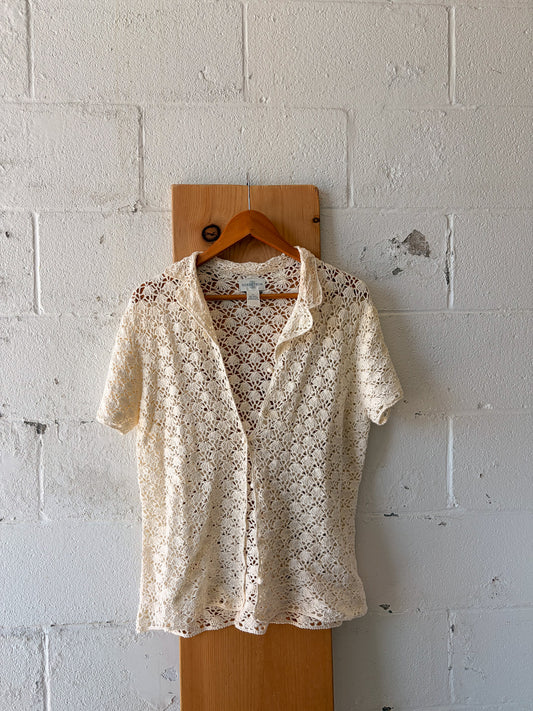 Ivory Crochet Top : XL (As Is)