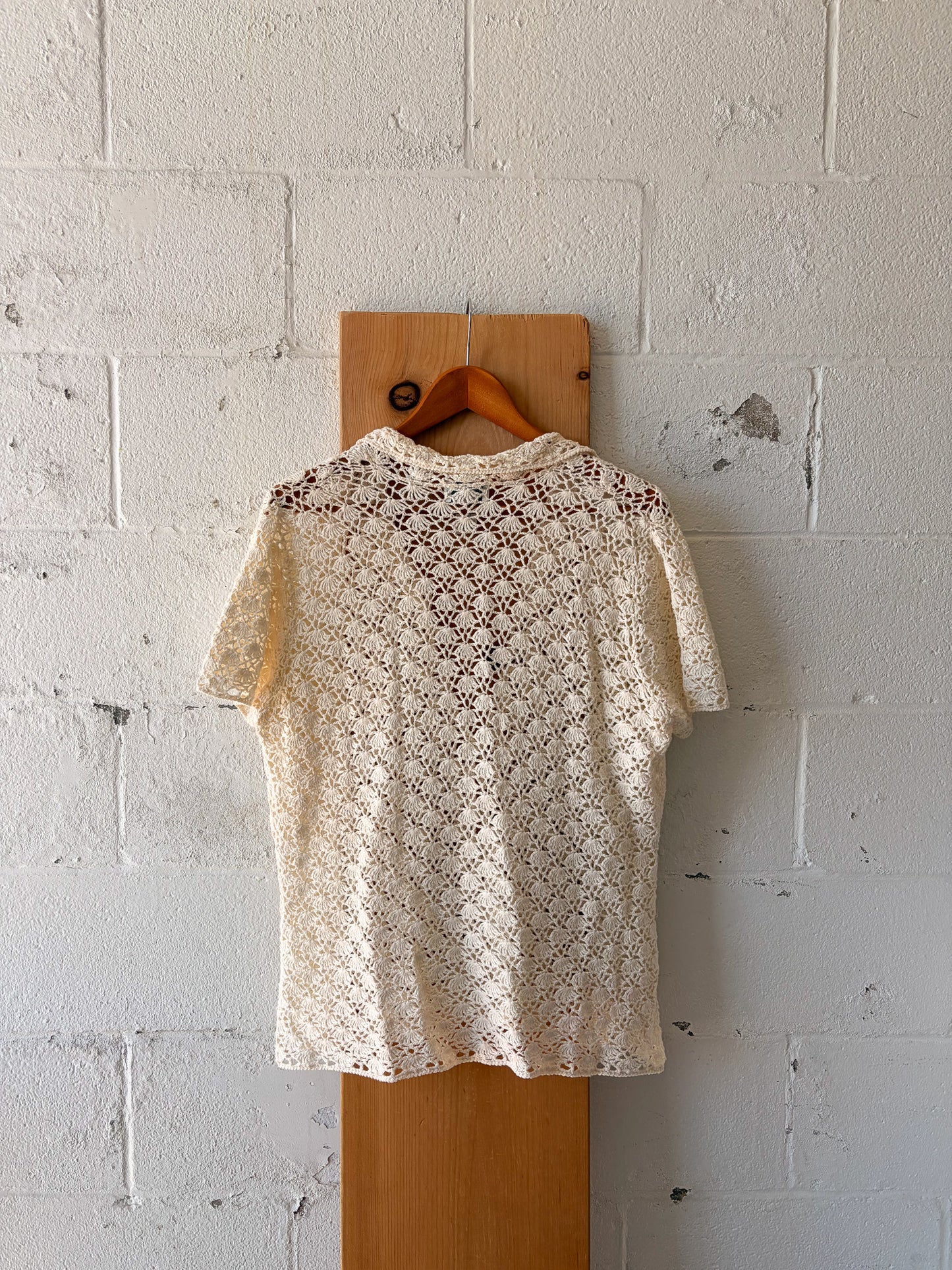 Ivory Crochet Top : XL (As Is)