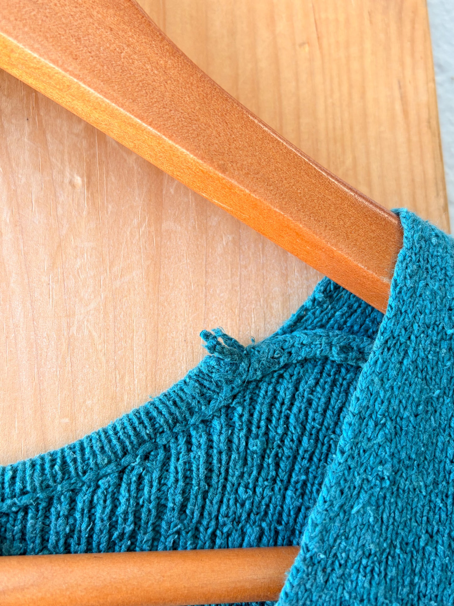 Vtg Turquoise Knit Tank : S/M