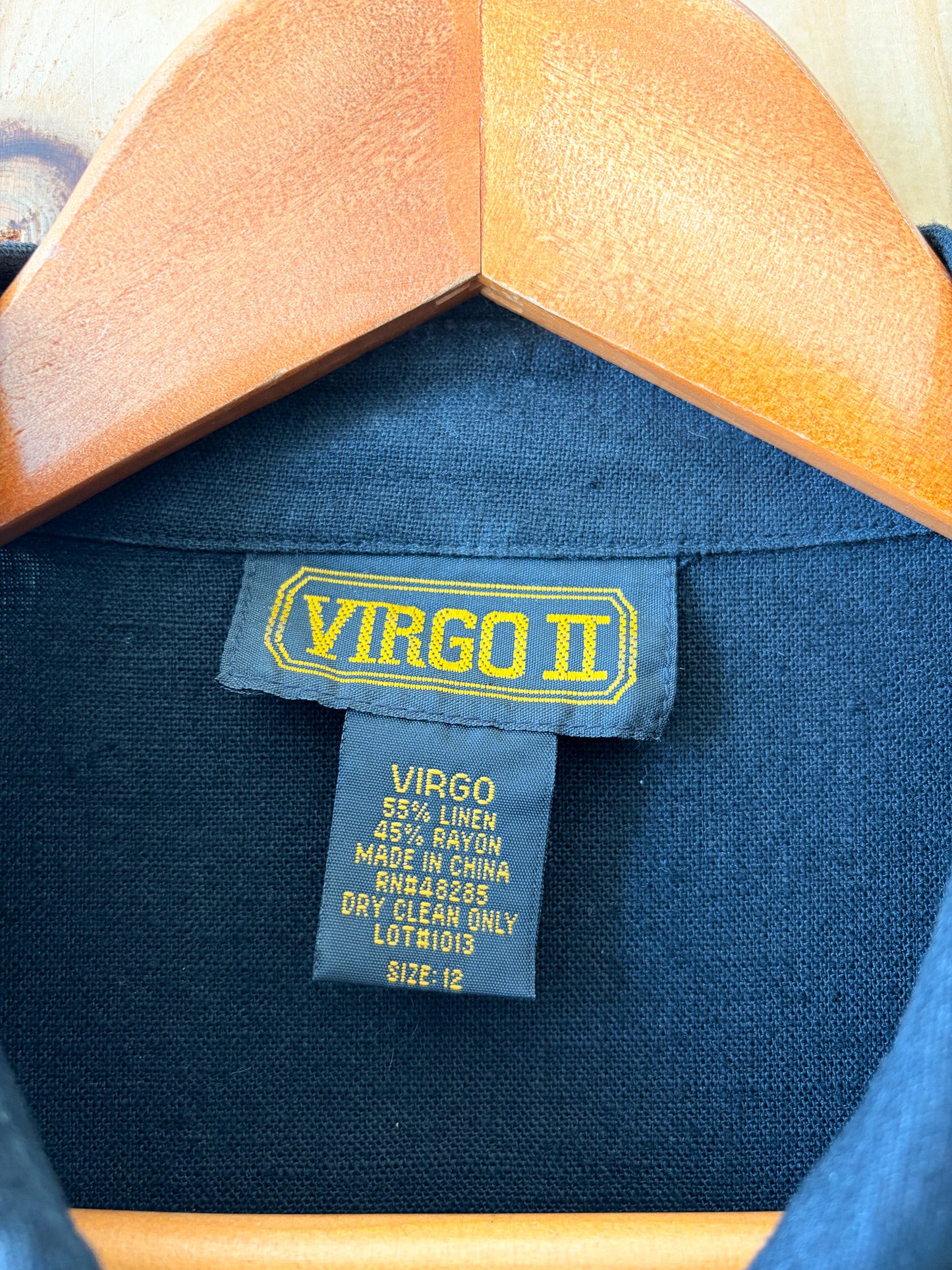 Vtg Black Button Down Dress : 12