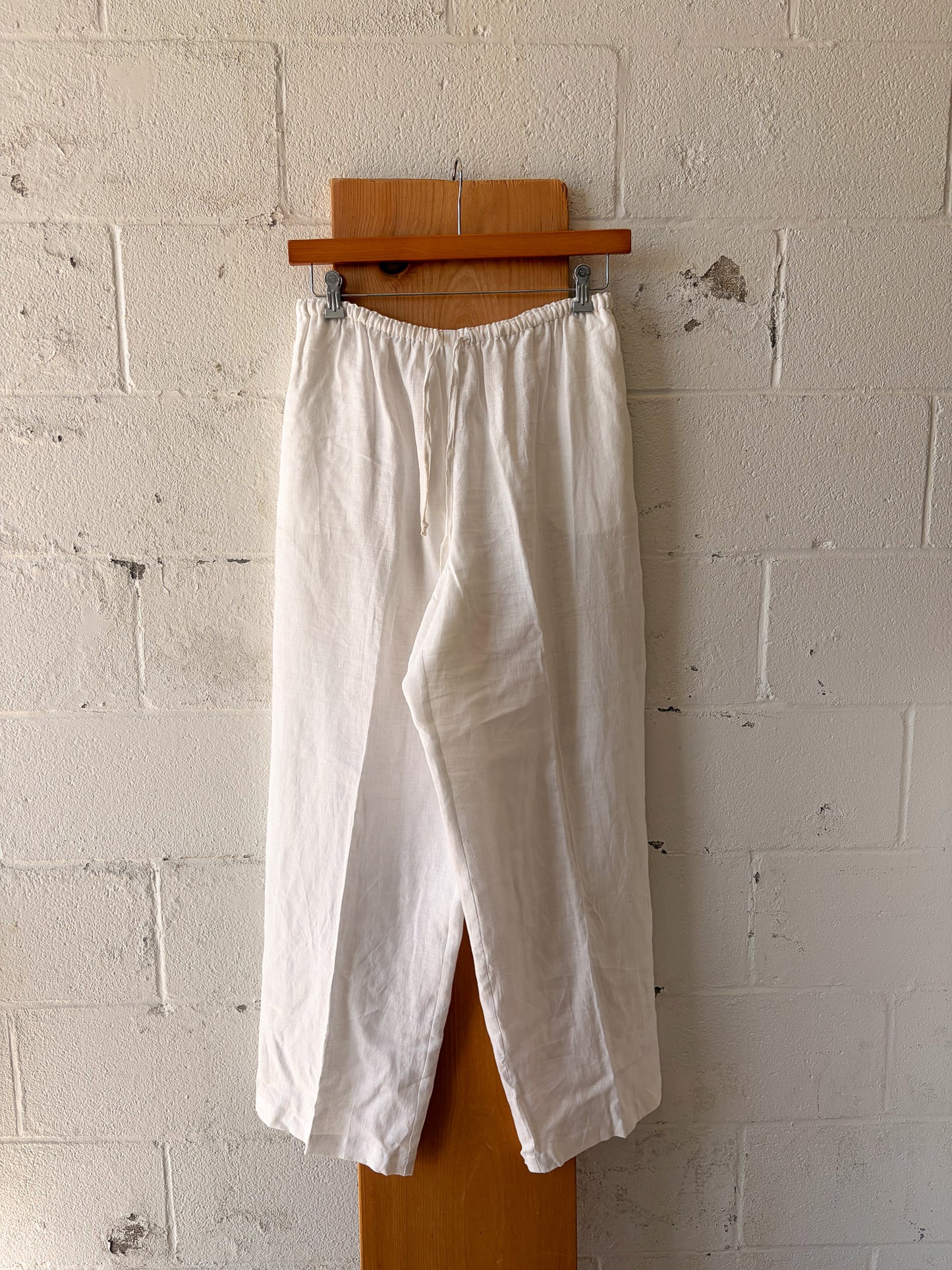 Deadstock White Linen Pants : L