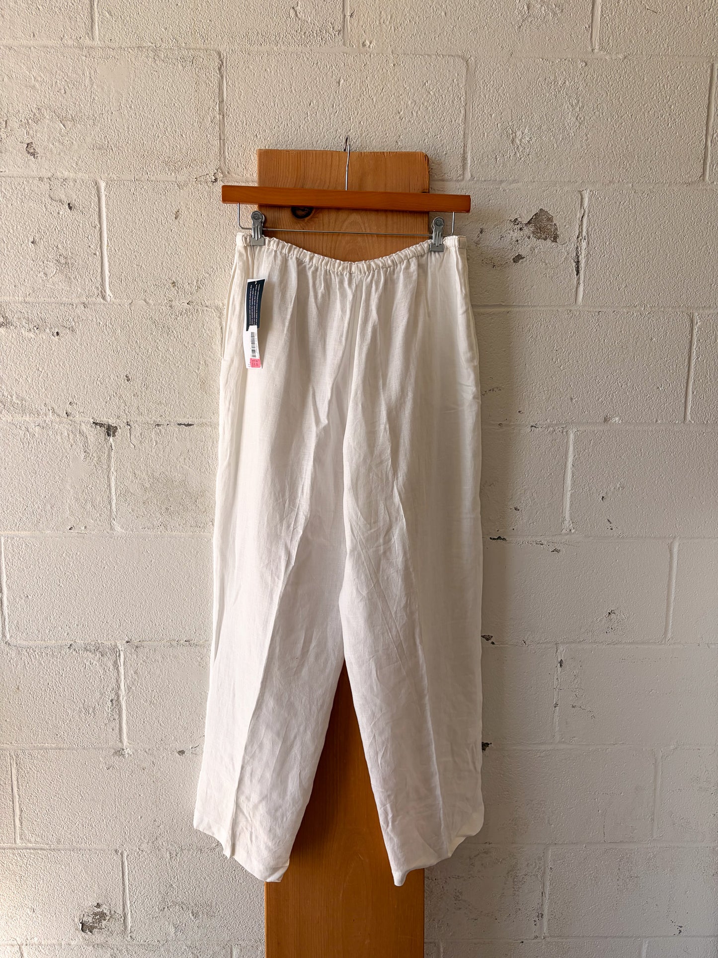 Deadstock White Linen Pants : L