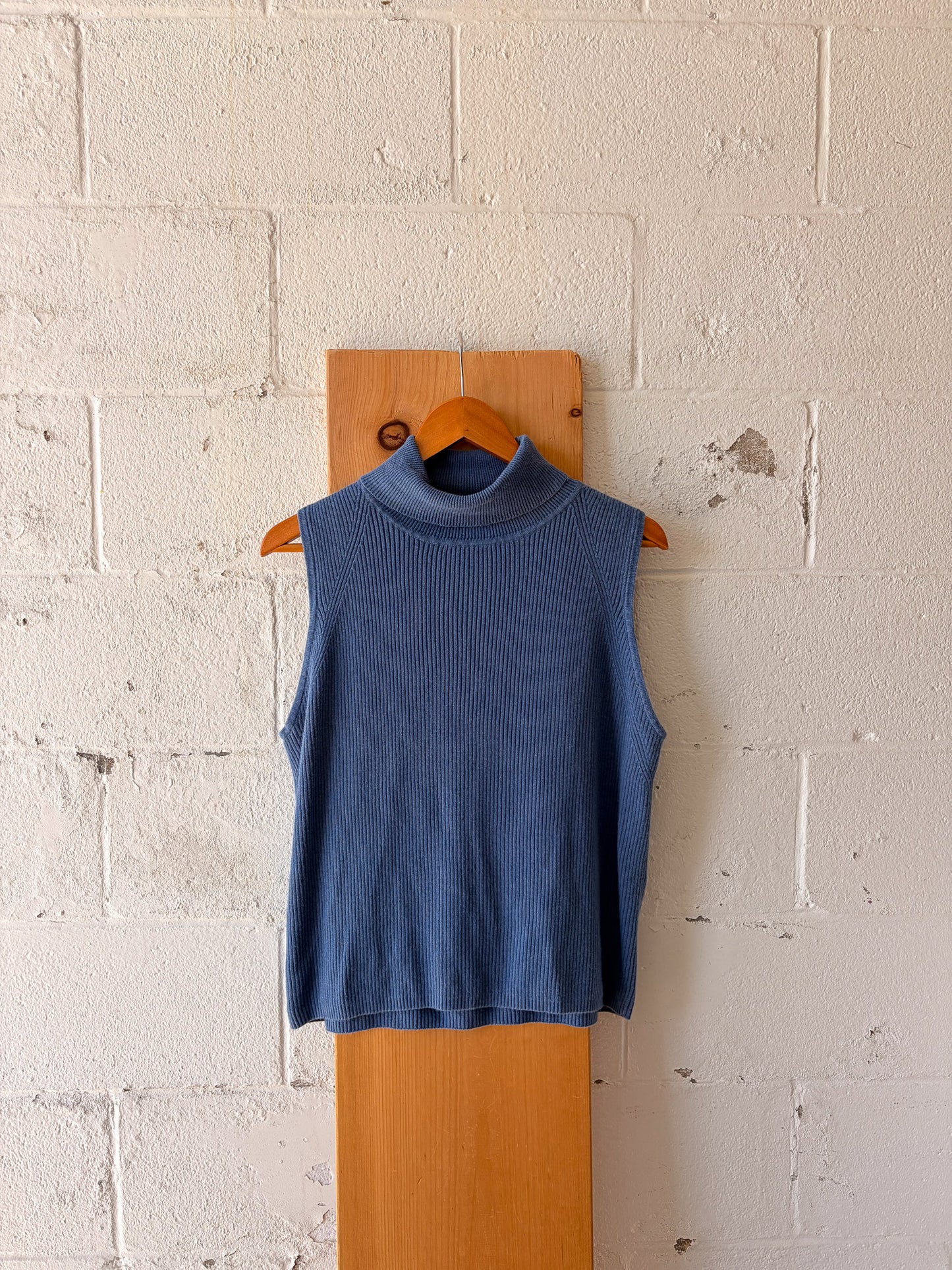 Vtg Blue Sleeveless Turtleneck : Jrs 16