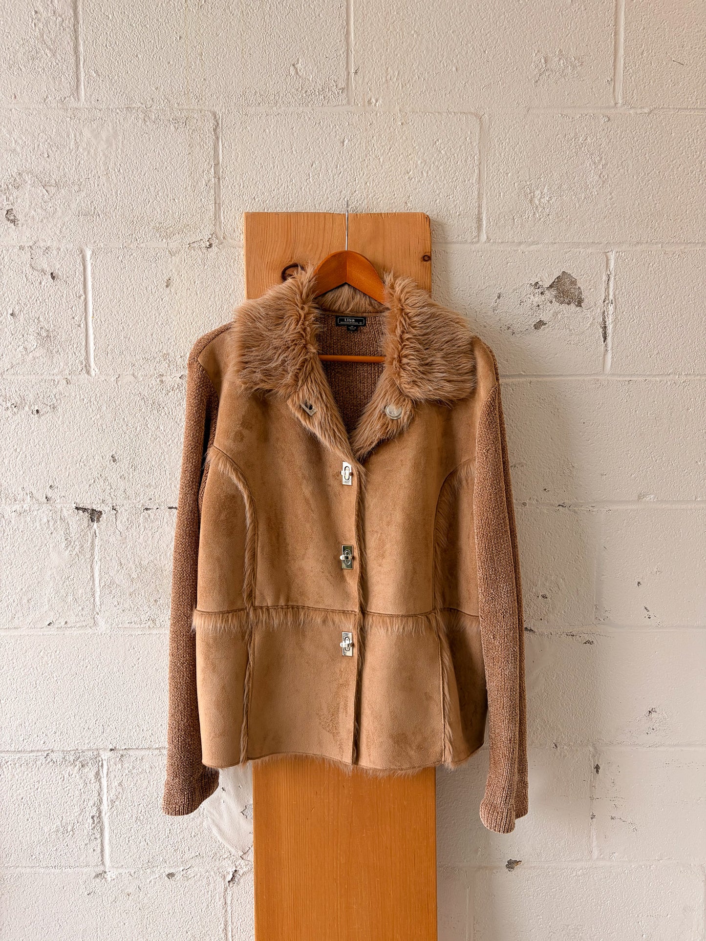 Faux Fur Sweater Jacket : XL