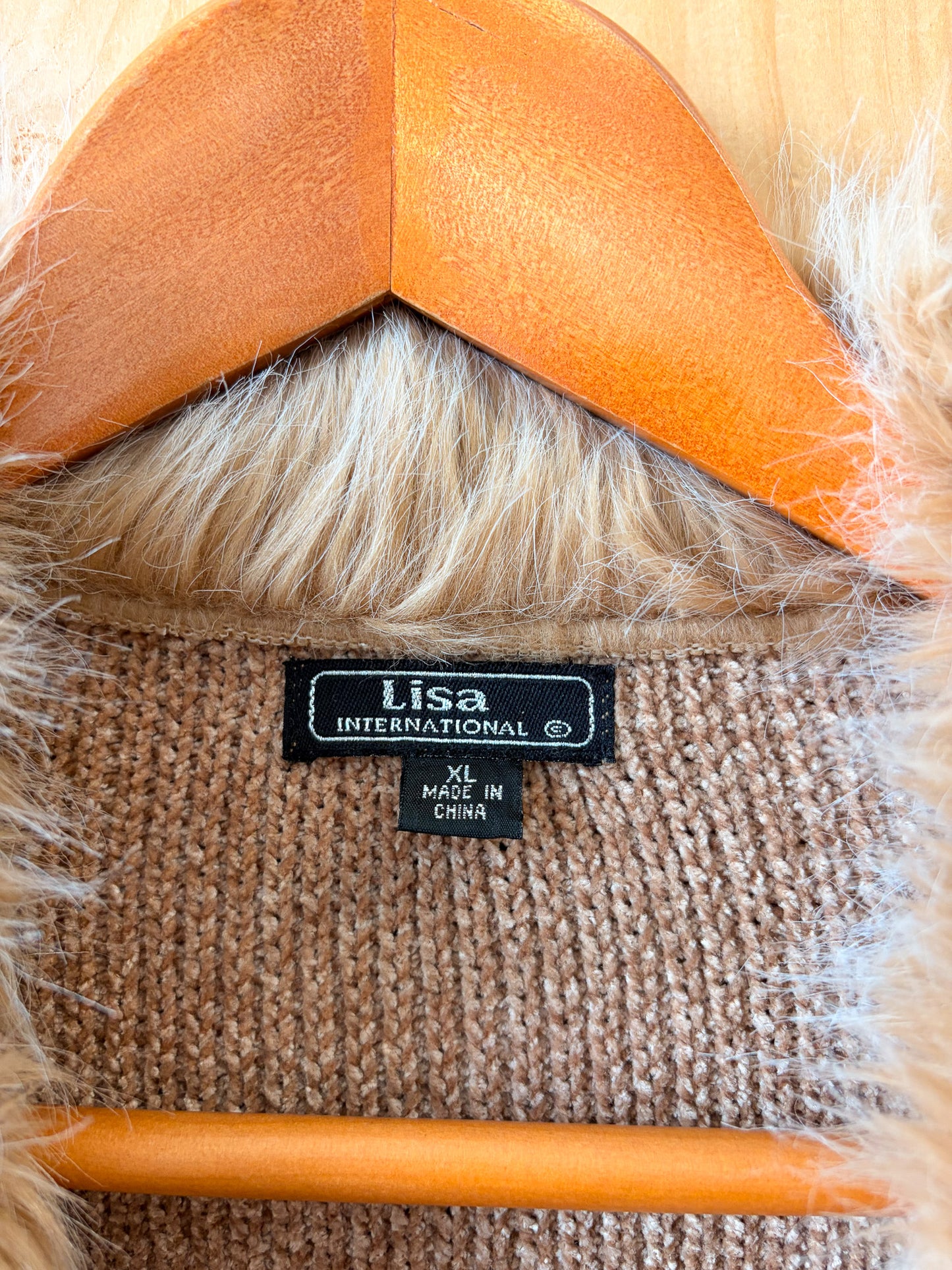 Faux Fur Sweater Jacket : XL
