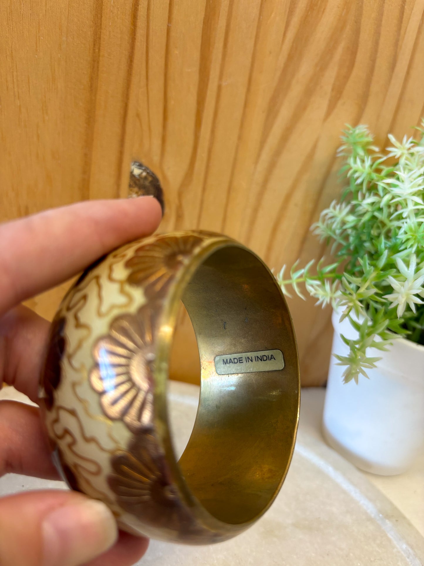 Brass Floral Bangle