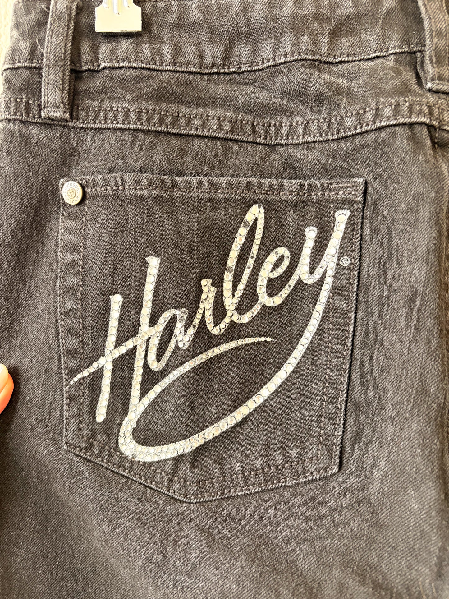 Black Harley Rhinestone Jeans : 12