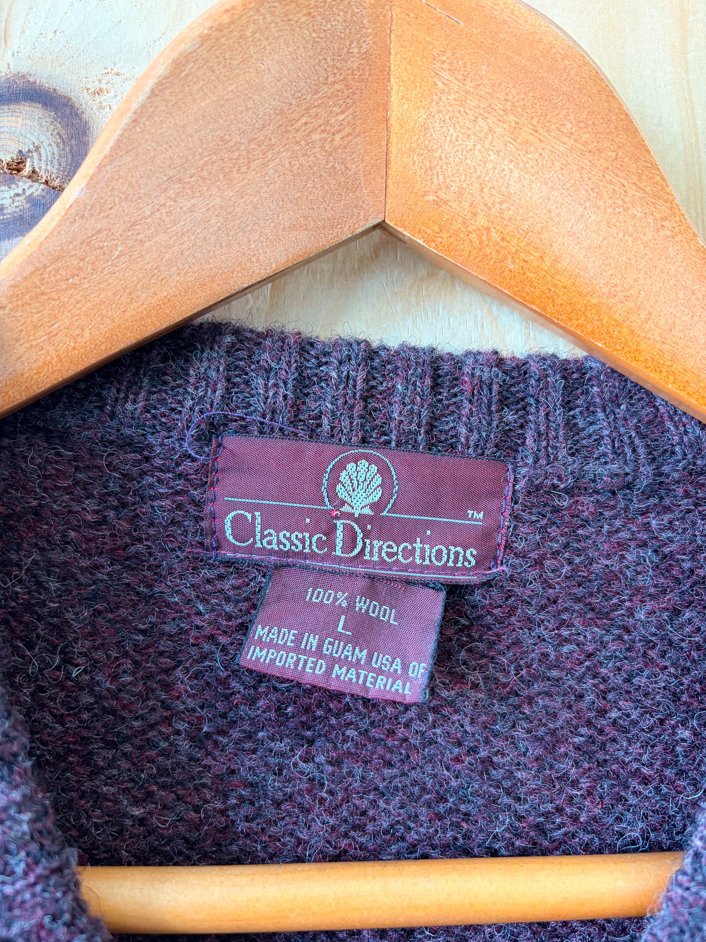 Vtg Maroon Wool Sweater Vest : L