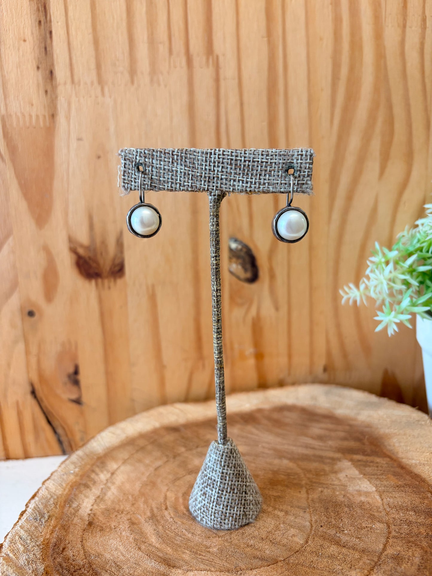 925 Sterling Pearl Inlay Earrings