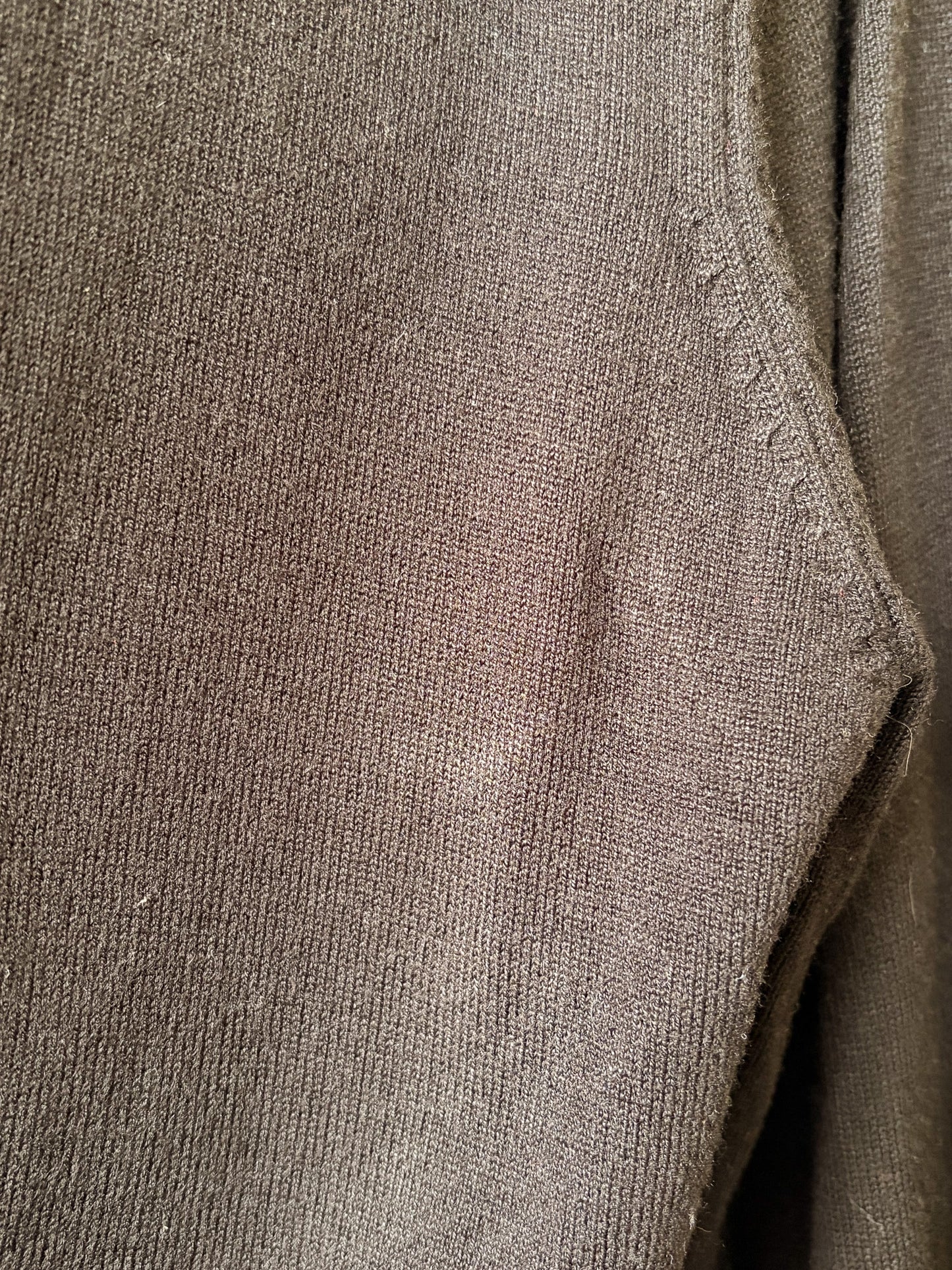 Vtg Black Faux Fur Collared Cardigan : M