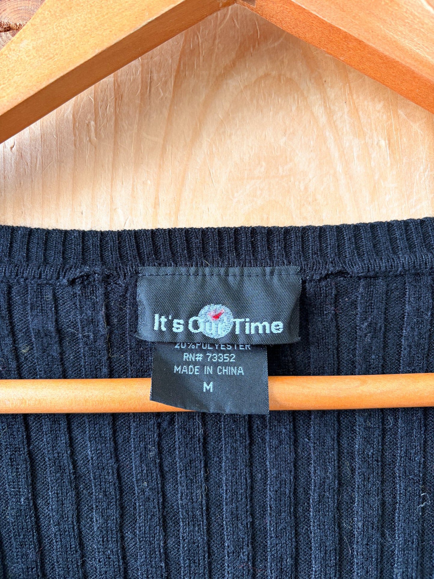 Vtg Ribbed Long Sleeve Top : M