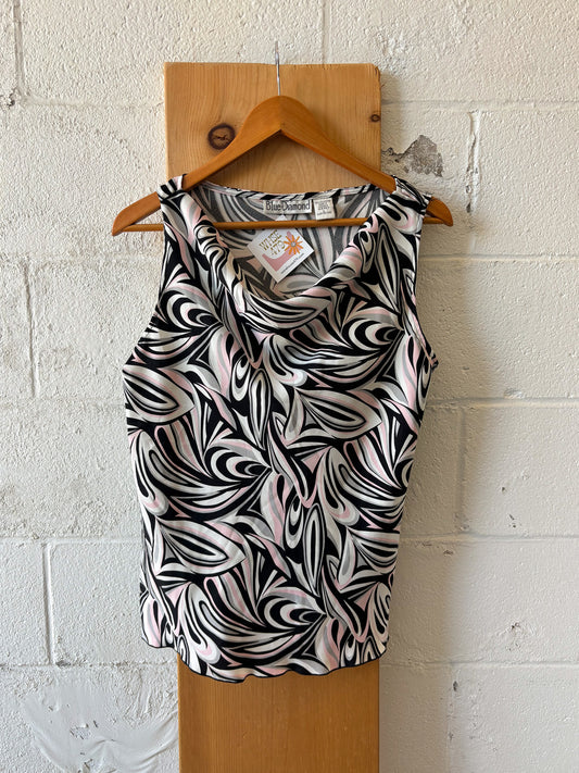 Pink & Black Cowl Neck Top : L