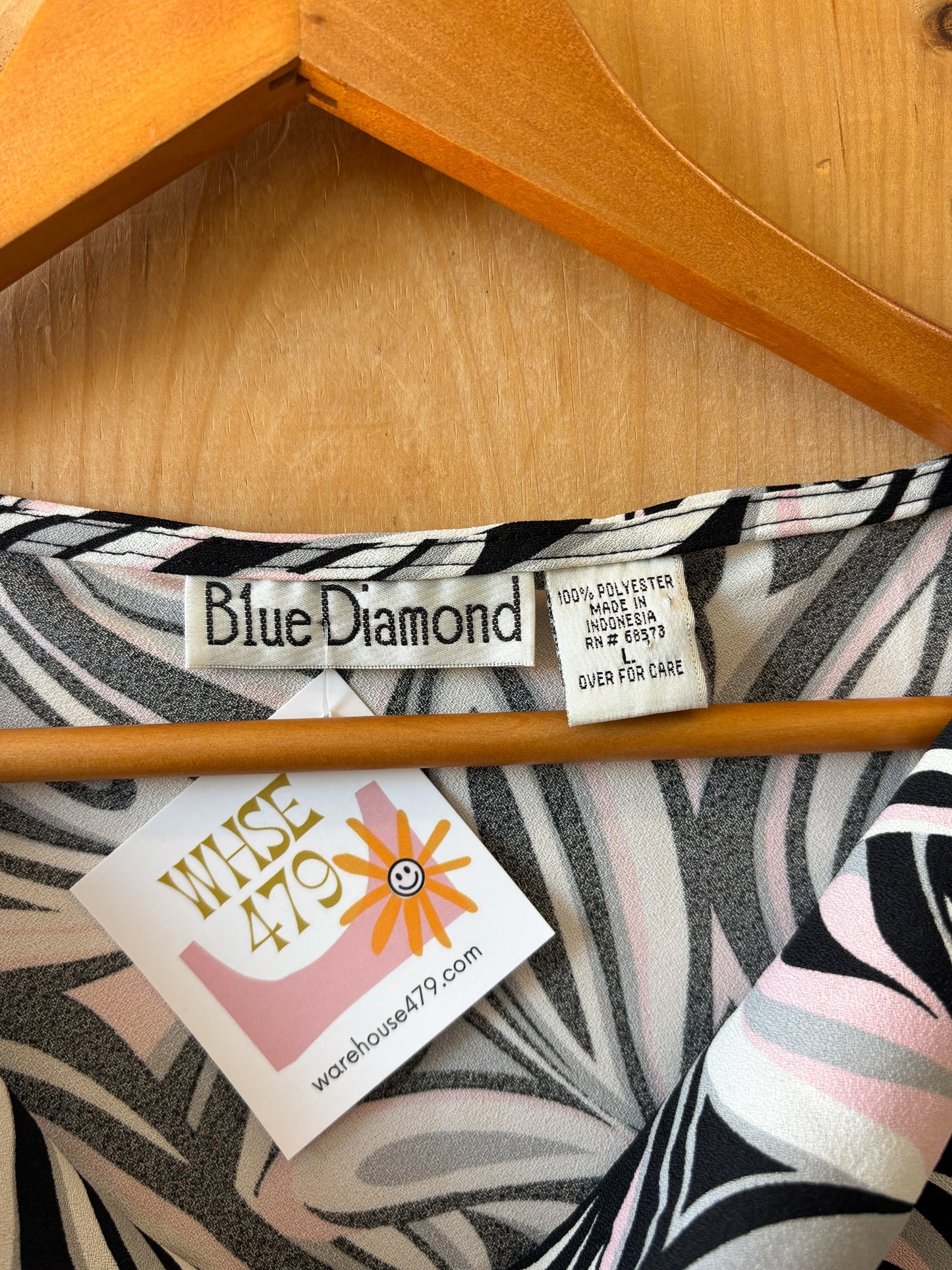 Pink & Black Cowl Neck Top : L