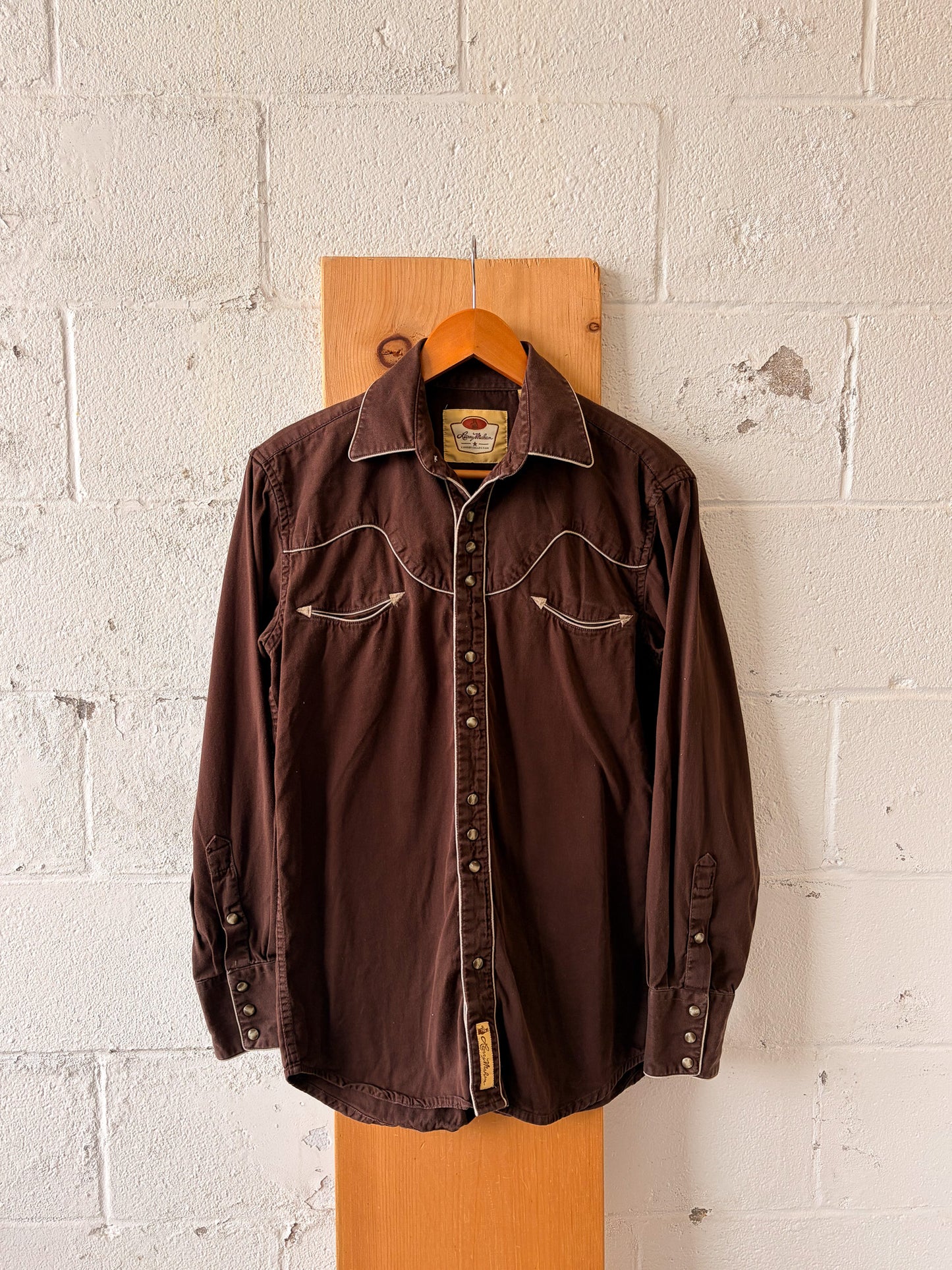 Larry Mahan Brown Western Snap Up : S