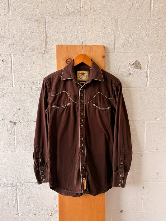 Larry Mahan Brown Western Snap Up : S