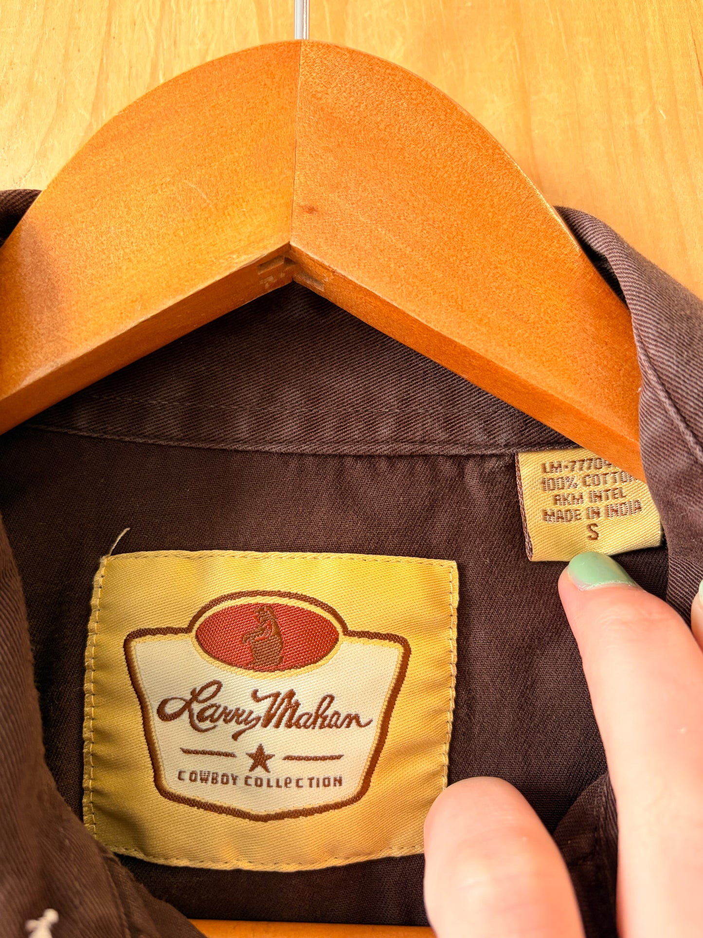 Larry Mahan Brown Western Snap Up : S