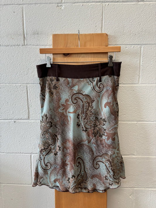 Vtg Paisley Midi Skirt : Jrs 11