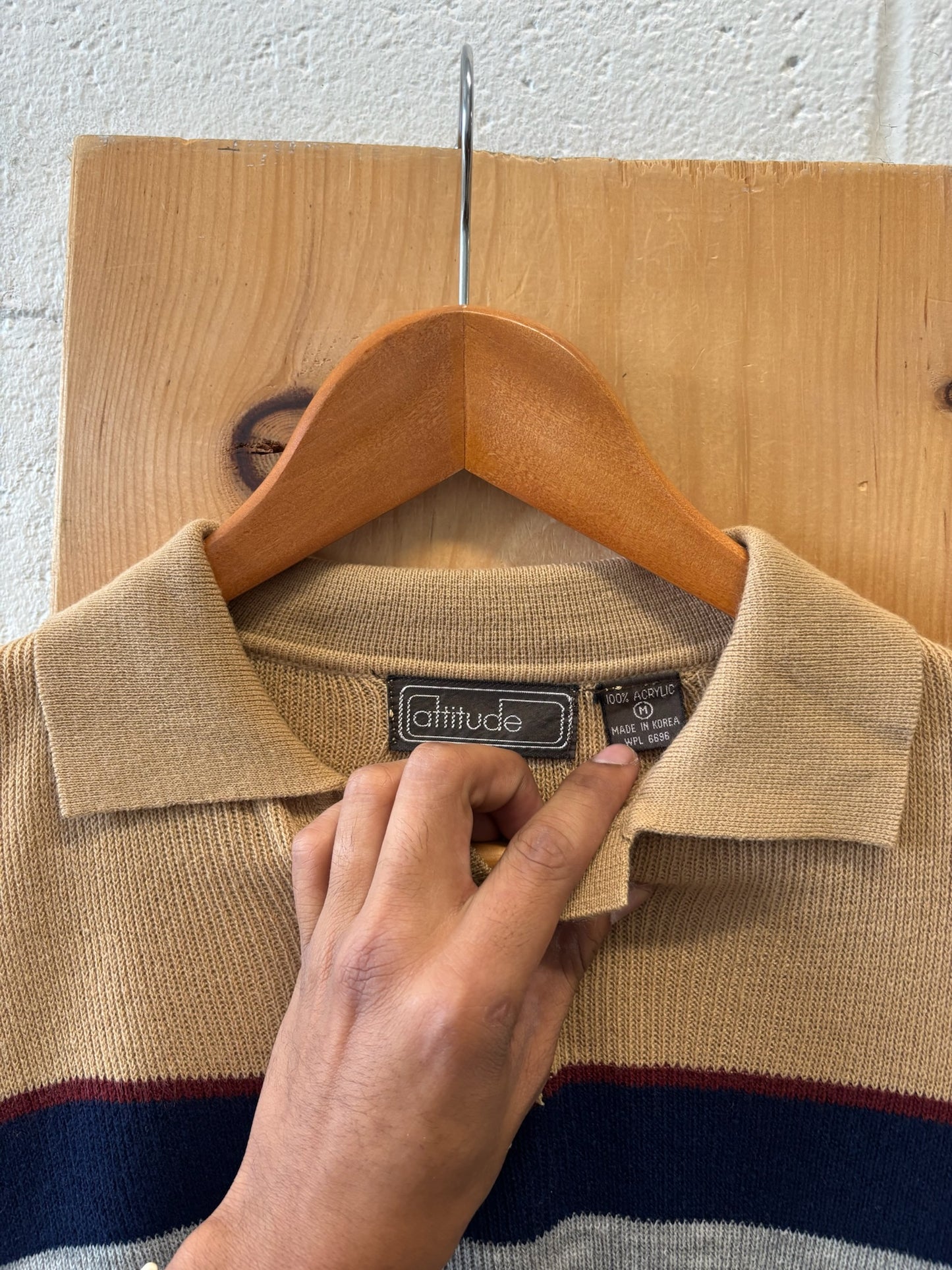 Vtg Brown Stripe Sweater : M